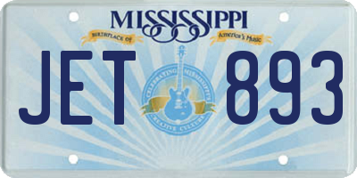 MS license plate JET893