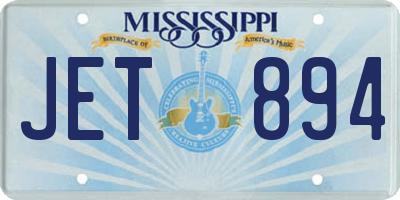 MS license plate JET894