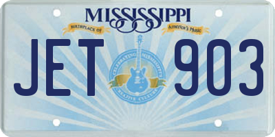 MS license plate JET903