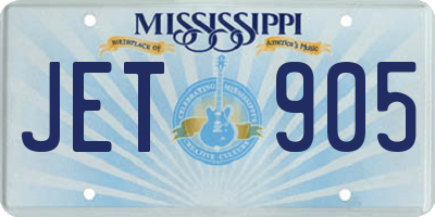 MS license plate JET905