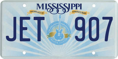 MS license plate JET907