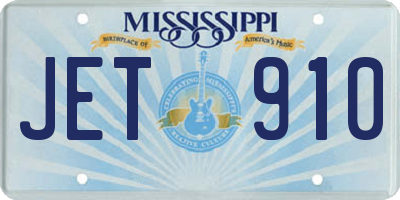 MS license plate JET910