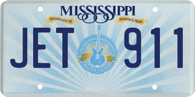 MS license plate JET911
