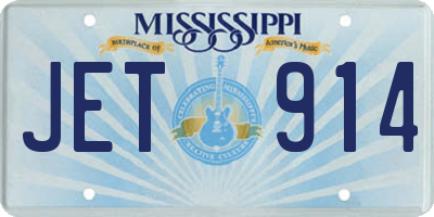 MS license plate JET914