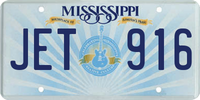 MS license plate JET916