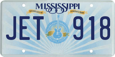 MS license plate JET918