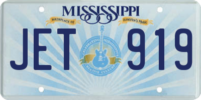 MS license plate JET919