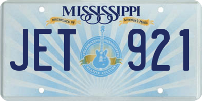 MS license plate JET921
