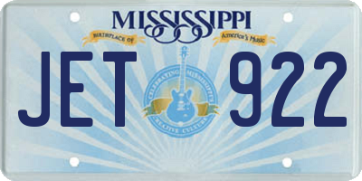 MS license plate JET922