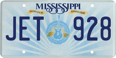 MS license plate JET928