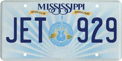 MS license plate JET929