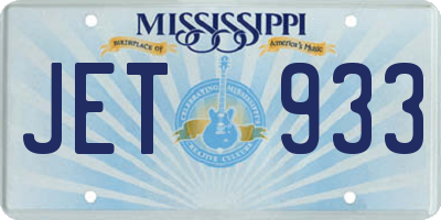 MS license plate JET933
