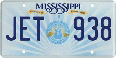 MS license plate JET938