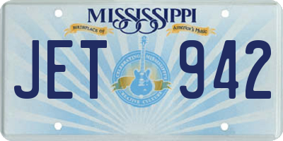 MS license plate JET942