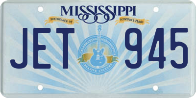 MS license plate JET945