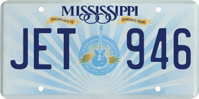 MS license plate JET946