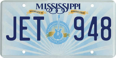 MS license plate JET948