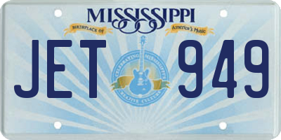MS license plate JET949