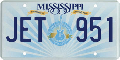 MS license plate JET951