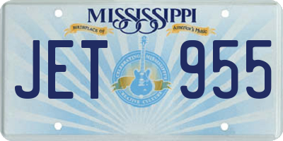 MS license plate JET955