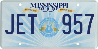 MS license plate JET957