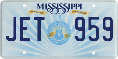 MS license plate JET959