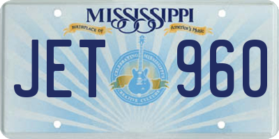 MS license plate JET960
