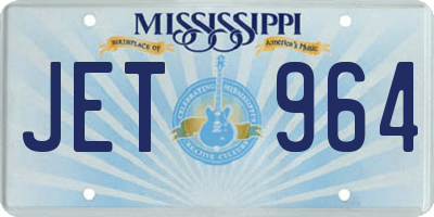 MS license plate JET964