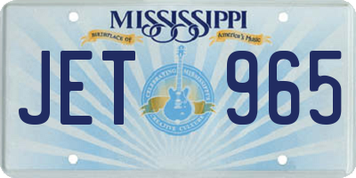 MS license plate JET965