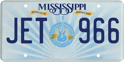 MS license plate JET966
