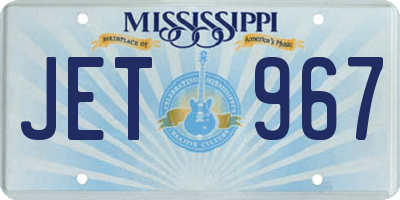 MS license plate JET967