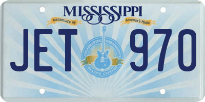 MS license plate JET970