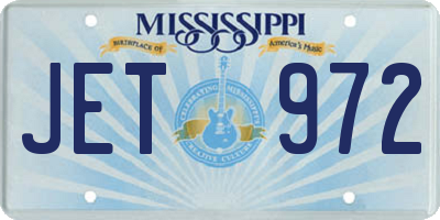 MS license plate JET972
