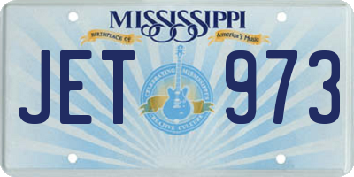 MS license plate JET973