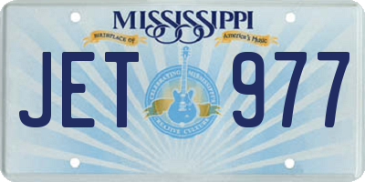 MS license plate JET977