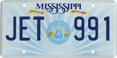 MS license plate JET991