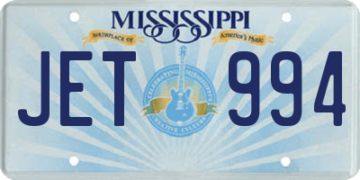 MS license plate JET994