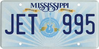 MS license plate JET995