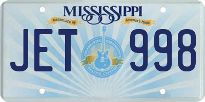 MS license plate JET998
