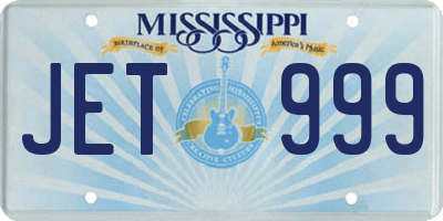 MS license plate JET999