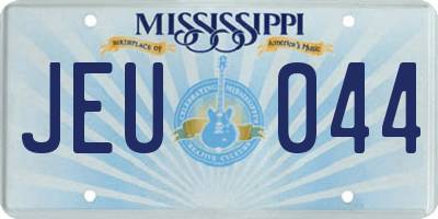 MS license plate JEU044