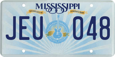 MS license plate JEU048