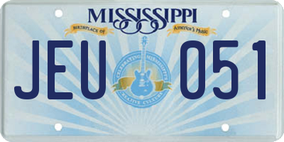 MS license plate JEU051