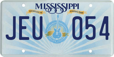 MS license plate JEU054