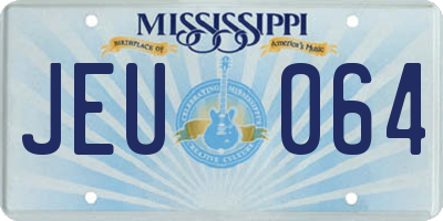 MS license plate JEU064