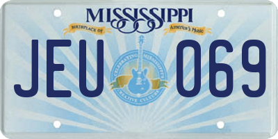 MS license plate JEU069