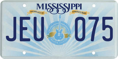 MS license plate JEU075