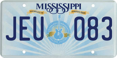MS license plate JEU083
