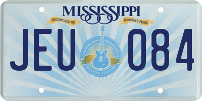 MS license plate JEU084