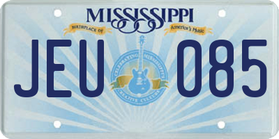 MS license plate JEU085